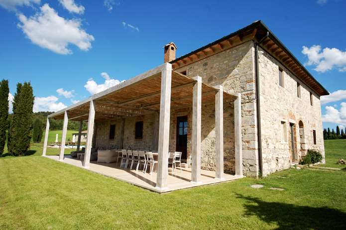 pergothe porch of the tuscan villa