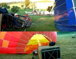 si inizia a riscaldare all'interno del pallone della mongolfiera