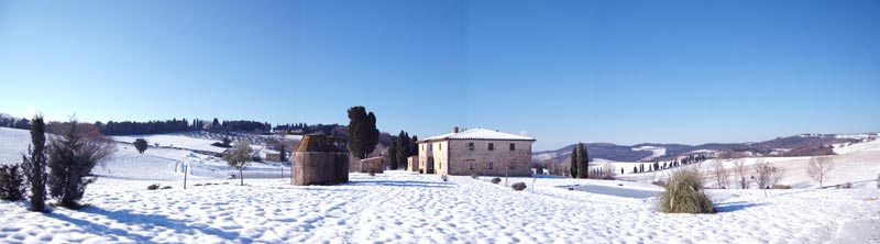 nevicata nella Villa in Toscana