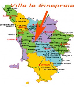 cartina geografica della toscana con indicazione del casale