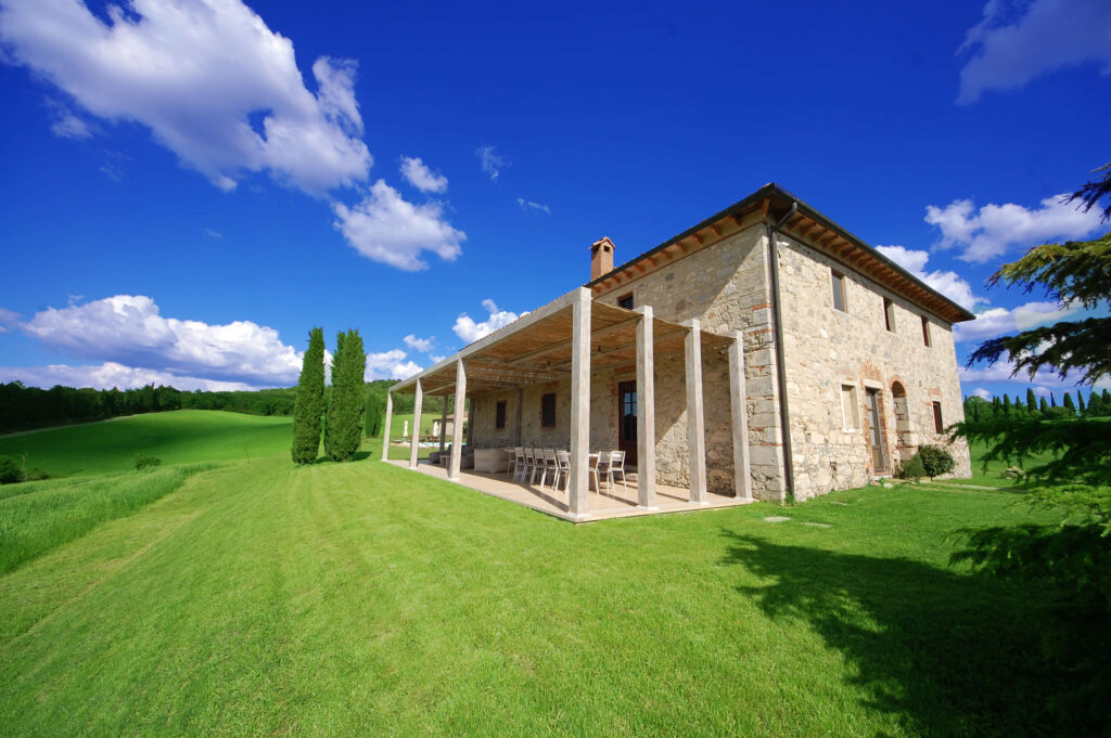 the large patio of the tuscany villa