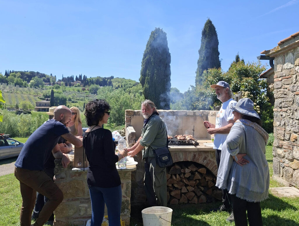 The stone Brabecue of the Tuscany Villa in Volterra