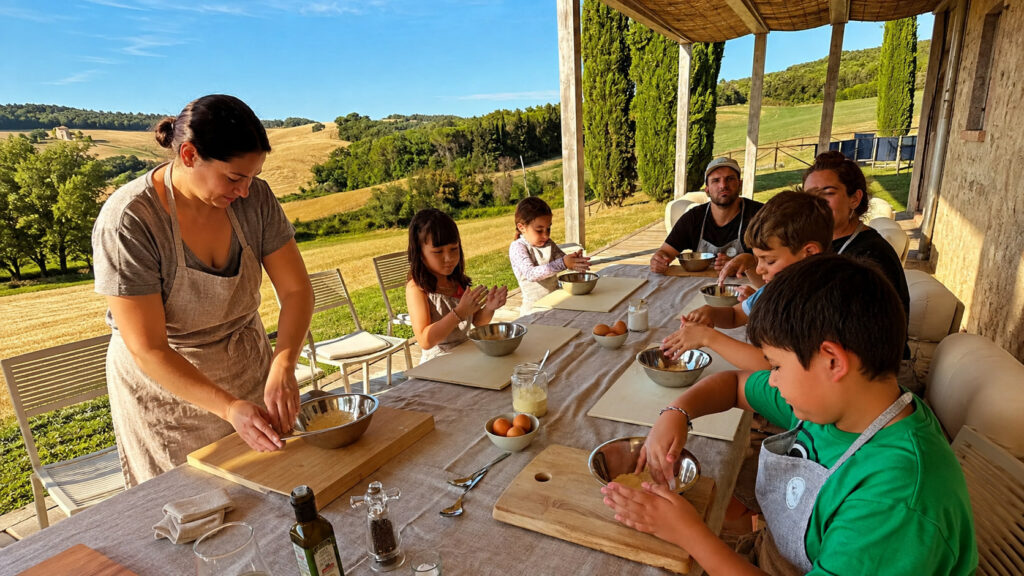Lezioni di cucina in Villa Toscana